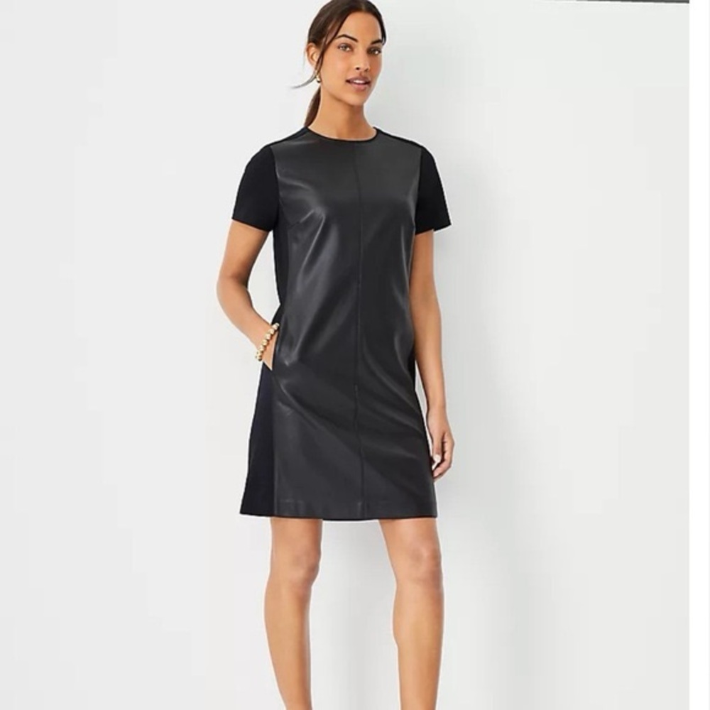NWT MIXED MEDIA DRESS PETITE